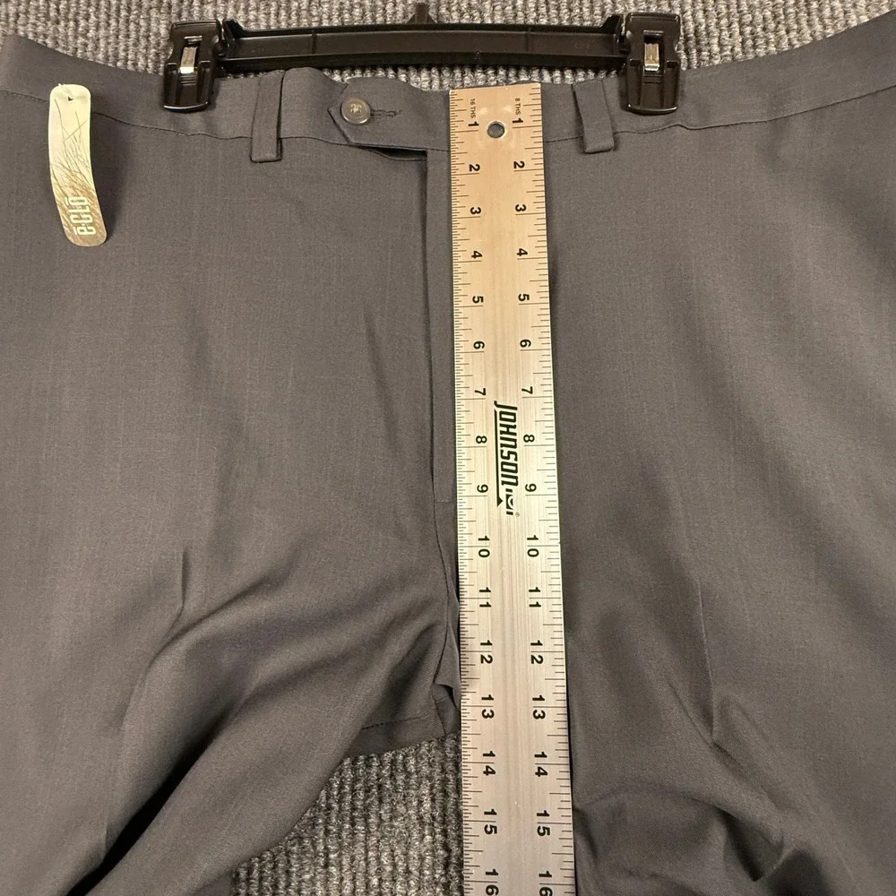 Haggar Mens 42x30 E-Clo Smart Fiber Dress Pants Medium Grey Repreve NWT